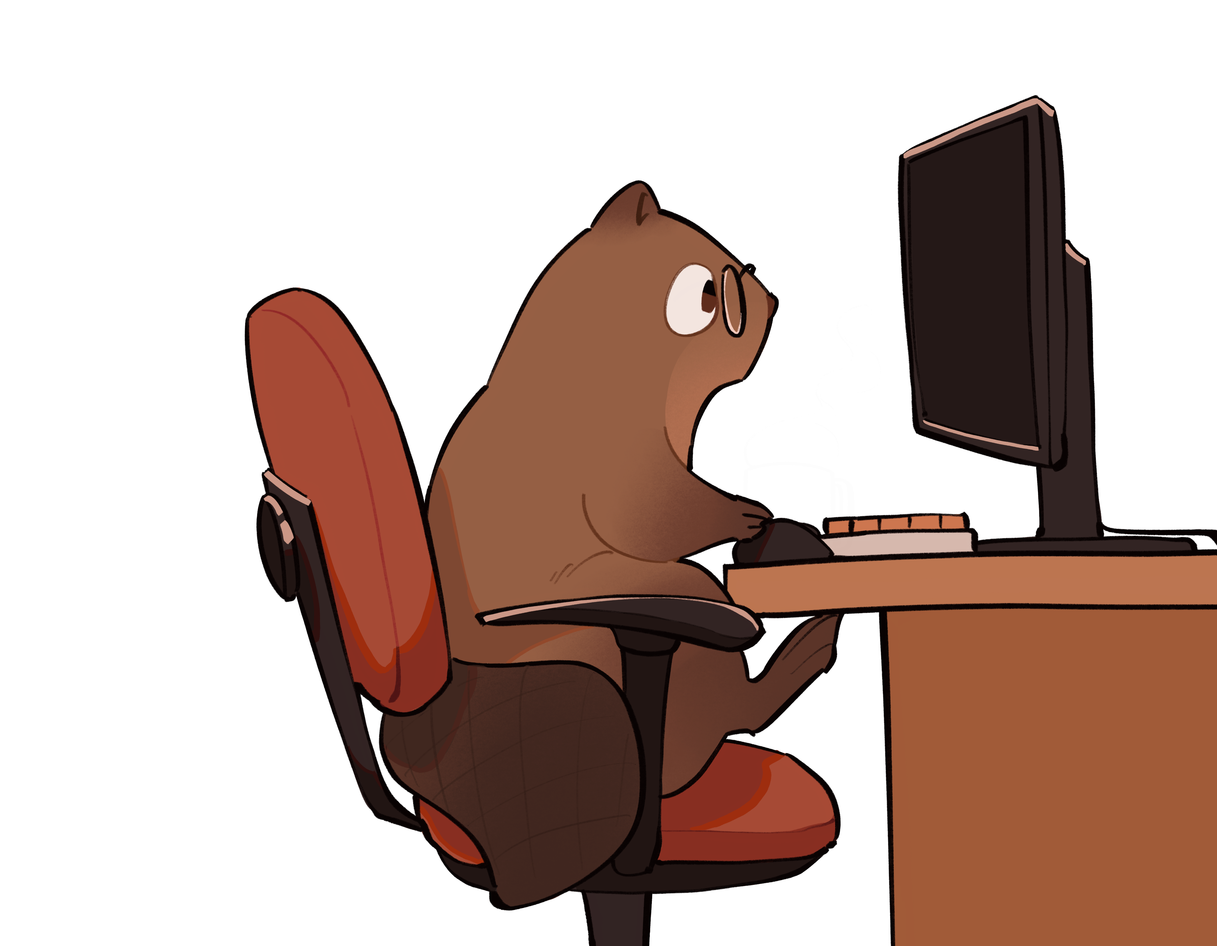 Beaver with Computer